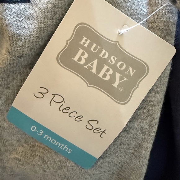 Hudson Baby Gray and Navy Football 3 Piece Set with Sneakers - Picture 4 of 4